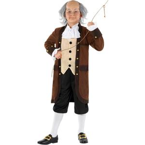 Morph Benjamin Franklin Costume Kids Colonial Founding Father Outfit for Presidents Day Celebrations (X-Large)