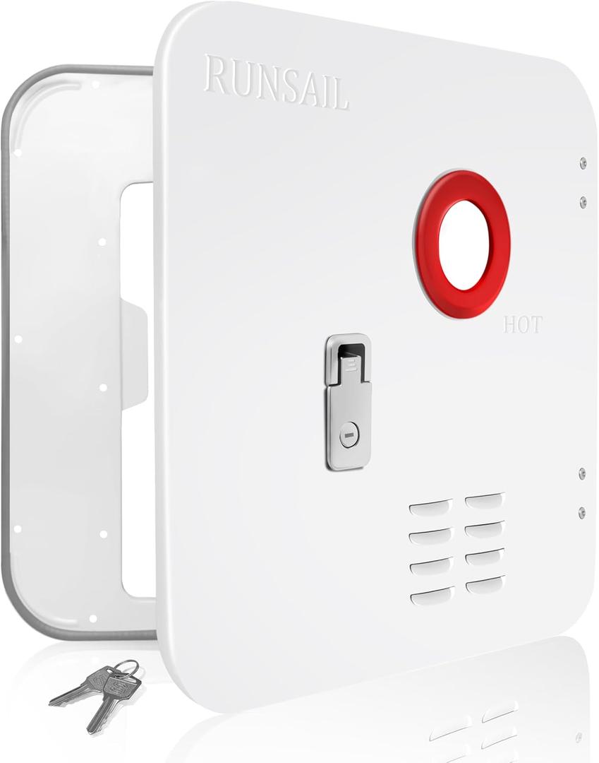 RUNSAIL RV Tankless Water Heater Door,18 x 18 Inches White Door Kit, Only Suitable for RUNSAIL RV Doorless Water Heater