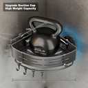 Voldra Corner Shower Caddy Suction Cup, 2 Pack Corner Shower Shelves No Drilling, Aluminum Upgrade Suction Cup Shower Organizer with Towel Bar & Hooks Removable Bathroom Storage Rack(Gray)