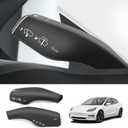 Steering Lever Cover for Tesla Model 3 Model Y, Full Protection Silicone Gear Shift Cover Accessories Gear Lever Protector for Tesla Accessories (Black)
