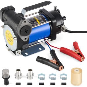 Orion Motor Tech 12 GPM Gasoline Transfer Pump, 12V Priming Electric Fuel Transfer Pump for Diesel Kerosene Light Fuels, Automatic Oil Transfer Pump with Overheat Protection Inner Bypass Valve