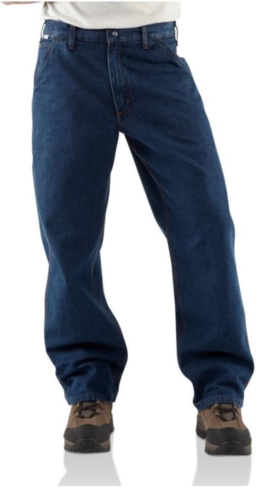 Carhartt Men's Flame Resistant Signature Denim Dungaree (34W x 30L)