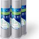 High Capacity Coconut Shell Carbon Block Water Filter 5 Micron Cartridge 4.5" x 20" for Universal Whole House System WELL-MATCHED with CB-45-2005, FC25B, FLTWH2045C02 and PRL-RCL (4 Pack)