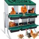 Tgeyd Nesting Boxes - 6 Holes for Laying Eggs - Chicken Brooder Box With Perch - Coops for Up to 24 Chickens