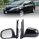 Left Driver Side Mirror Compatible with Toyota Sienna 2013-2017 Heated, with Blind Spot Detection, Power Glass, Manual Folding, 6H6P, Door Mirrors Black Replace# 87940-08113, TO1320301