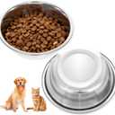 2 Pack Stainless Steel Dog Bowls 7 Inch Metal Dog Food Bowls Pet Feed Water Bowl for Large Medium Small Dogs, Thickened Durable Replacement Bowl for Elevated Stand, Kitten, Puppy