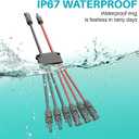 Solar connectors Tool-Free Solar Cable connectors Solar Connector for 3 Solar Panels Water Proof Solar Panel connectors 2 to 6 Y-Branch Parallel Adapter Solar Cable Extension2Y6,1PCS