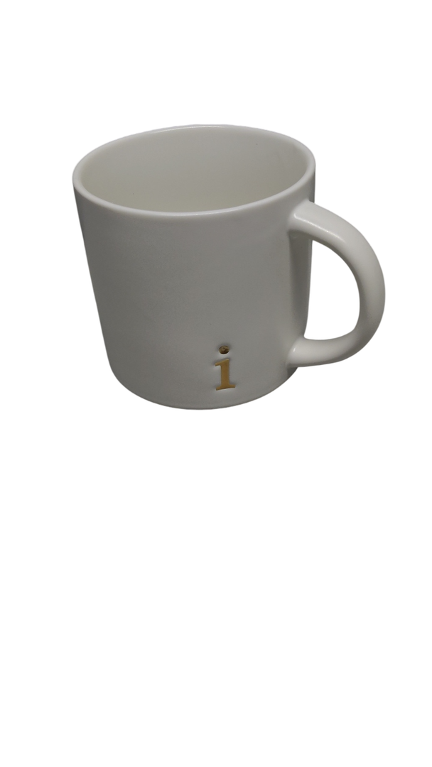  Monogram Ceramic Mugs, 15 oz Golden Initial Coffee Cups, Elegant Capital Alphabet Tea Mugs, Elegant Personalized Mug with Gift Box, Luxurious Cups for Office and Home (i)