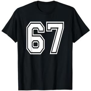Number 67 Numbered Uniform Sports Jersey Team 67th Birthday T-Shirt 2XLT
