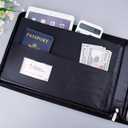 Antner Zippered 7 Ring Business Checkbook Binder Portfolio for 3-on-a-Page Business Checks, 600 Checks Capacity, PU Leather Check Book Binder Cover for 9x13 Sheets, Built-in Storage Organizer, Black