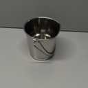 Advance Pet Products 2 Quart Heavy Duty Stainless Steel Flat Side| Durable Food & Water Pail for Dogs, Cats, Kennels, Cages and Critter Crates | Multi-Purpose 