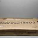 AODK Computer Desk, 48 Inch Gaming Desk with Led Lights & Power Outlet, Office Desk with Storage Shelves, Reversible Desk with Monitor Shelf & Headphone Hook, Rustic Brown