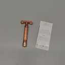 VIKINGS BLADE Double Edge Safety Razor + 5 Swedish Steel Blades + Luxury Case. Smooth, Reusable, Recyclable (Chieftain "Hera") (Frosted Rose Gold)