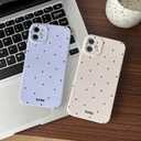 2 x Compatible with iPhone 12 Case Polka Dot Phone Case Cute Aesthetic Design Simple for Women Girl Stylish Shockproof Full Camera Protection Cover - Blue