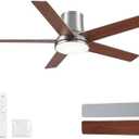 52 Inch Ceiling Fans with Lights and Remote
3CCT Dimmable LED, 6 Speed, Quiet DC Motor, 3-Level Timer Function, Forward/Reserve For all Seasons, Indoor/Covered Outdoor