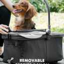 Pet Stroller for Small Dogs and Cats, One-Click Foldable Dog Stroller with Detachable Carrier & 3 Safety Tethers, Holds up to 33 lbs, Storage Basket & Cup Holder, Breathable Mesh, Black