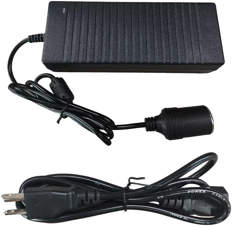120W AC to DC Converter, 100-240V to DC 12V 10A Cigarette Lighter Socket, Wall Plug Socket Power Supply Adapter, Universal for Car Fan, Inflator Pump, Refrigerator, Vacuum Cleaner (3-pin)