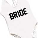 Birde Women's Strappy Swimwear One Piece Bikini Swimsuits Blackless Monokinis (White, M)