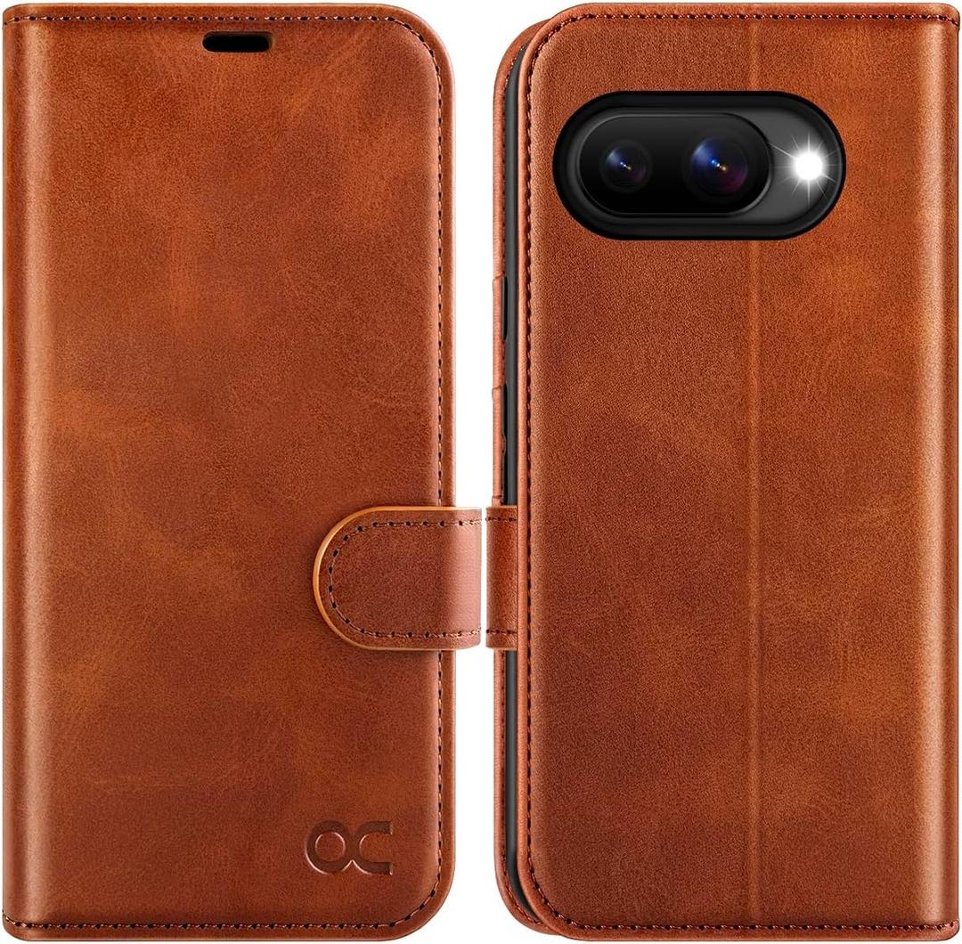 OCASE Compatible with Google Pixel 10a Wallet Case, PU Leather Flip Folio Case with Card Holders RFID Blocking Kickstand [Shockproof TPU Inner Shell] Phone Cover 2026, Brown