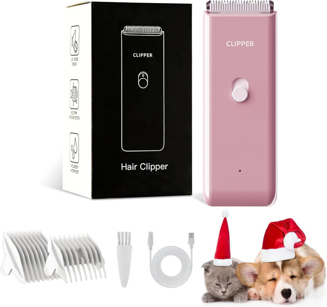 Home Professional Dog Grooming Kit Clipper Low Noise USB Rechargeable for Dog Cat (Ap005-pink)