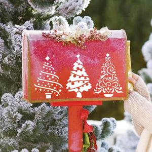 Pack of 4, Christmas Tree Stencils for Crafts Reusable Christmas Holiday Essential Window Stencil for Painting on Wood Glass Wall Furniture DIY Ornament Door Hanger Sign (tree8)