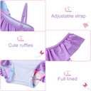 Funnycokid Baby Toddler Girls Swimsuit 4 Piece Bathing Suit Long Sleeve Rash Guard Sets 12 Months - 7 Years (Glitter Print Pink)