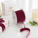 3 x MEEDEE Burgundy Velvet Ribbon 5/8 Inch Single Face Nylon Velvet Ribbon 25 Yards Maroon Velvet Ribbon for Christmas Tree, Ornaments, Gift Wrappig, Rustic Wreath, Invitations, Bouquet, Sewing Crafts