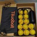 The Yellow Baseball Swing Trainer kit Includes 12 Training Balls and 1 Centrifugal Swing Trainer, as Well as a Rope Baseball Batting bat for Comprehensive Training.