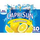 Capri Sun Flavored with Other Natural Flavor Juice Drink Blend, 10 Pouches, for School Lunches and On-the-Go Hydration, Lemonade, All Natural Ingredients, 6 fl oz