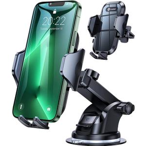 andobil Car Phone Holder Mount (Strong Suction&Bumpy Road Stable) Phone Holders for Your Car, Cell Phone Car Mount for Windshield Dash Vent Truck Cradle Stand for iPhone 16 15 Pro Max 14 13 12 Samsung (Black)