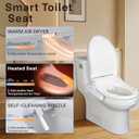 KERDE P30B Bidet Toilet Seat - Dual Control (Side Panel & Remote), Warm Water Wash, Heated Seat, Warm Air Dryer, LED Night Light,Existing Toilets Electric Bidet Elongated Electronic Heated Smart