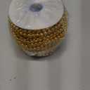 Jerler Pearl Garland 33 Yards/98 Feet Artificial Pearl Bead Chain Trim Strands Roll, Ideal for DIY Crafts, Christmas, Wedding, Bouquet and Party Decoration (5mm-Gold)