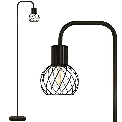 AUQUEE Floor Lamp, Industrial Floor Lamp for Living Room, Modern Standing Lamp with 6W LED Bulb, Foot Switch, Minimalist Pole Lamp Vintage Farmhouse Stand Up Lamps for Bedroom, Office, Book Nook, 2 Qty