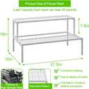 Metal Plant Stand Metal 2 Tier Potted Multiple Flower Pot Holder Plant Shelf Indoor Plants Multiple,Outdoor Heavy Duty Planter Display Shelving Unit for Patio Garden Corner Balcony Living Room(White)