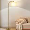 Gold Floor Lamp for Living Room,65'' Modern Standing Lamps with LED Bulb,Elegant Floor Light with Fabric Shade,Tall Lamp for Bedroom Office Study Room Corner Dining RoomRemote not Include