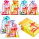 36 Pcs Religious Easter Gift Bag He Is Risen Treat Bags 4 x 6 Inch Satin Drawstring Bags Easter Christian Candy Goodie Bags for Church Sunday School Happy Easter Party Favor Bags Supplies