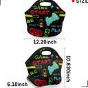 Boys Lunch Bags Neoprene Kids Lunch Box Game Theme Reusable Waterproof Lunch Tote Organizer for Work Outdoor Travel Camp Picnic