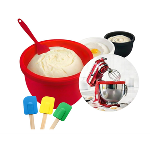 3-Pack Silicone Bowl Liners Compatible with KitchenAid 5 Quart Stand Mixer - Reusable Mixing Bowl Insert & Covers with Lids - Heavy Duty Accessories with Bonus Spatula for Tilt-Head 5Qt