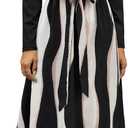 Zattcas Women 2026 Summer Dress Short Sleeve Ribbed Teacher Church Modest Business Casual Work Outfits Midi Dress (Long Sleeve--blackstripe, L)
