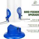 Kingsyard Upgraded Bluebird Feeder for Outdoors Hanging, Metal Mealworm Tube Bird Feeder with Widen Perch for Wild Birds, Squirrel Chew Proof, Easy to Refill & Clean(Blue)