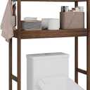 SMIBUY Bathroom Storage Shelf, Bamboo Over-The-Toilet Organizer Rack, Freestanding Toilet Space Saver with 3-Tier Adjustable Shelves (Walnut)