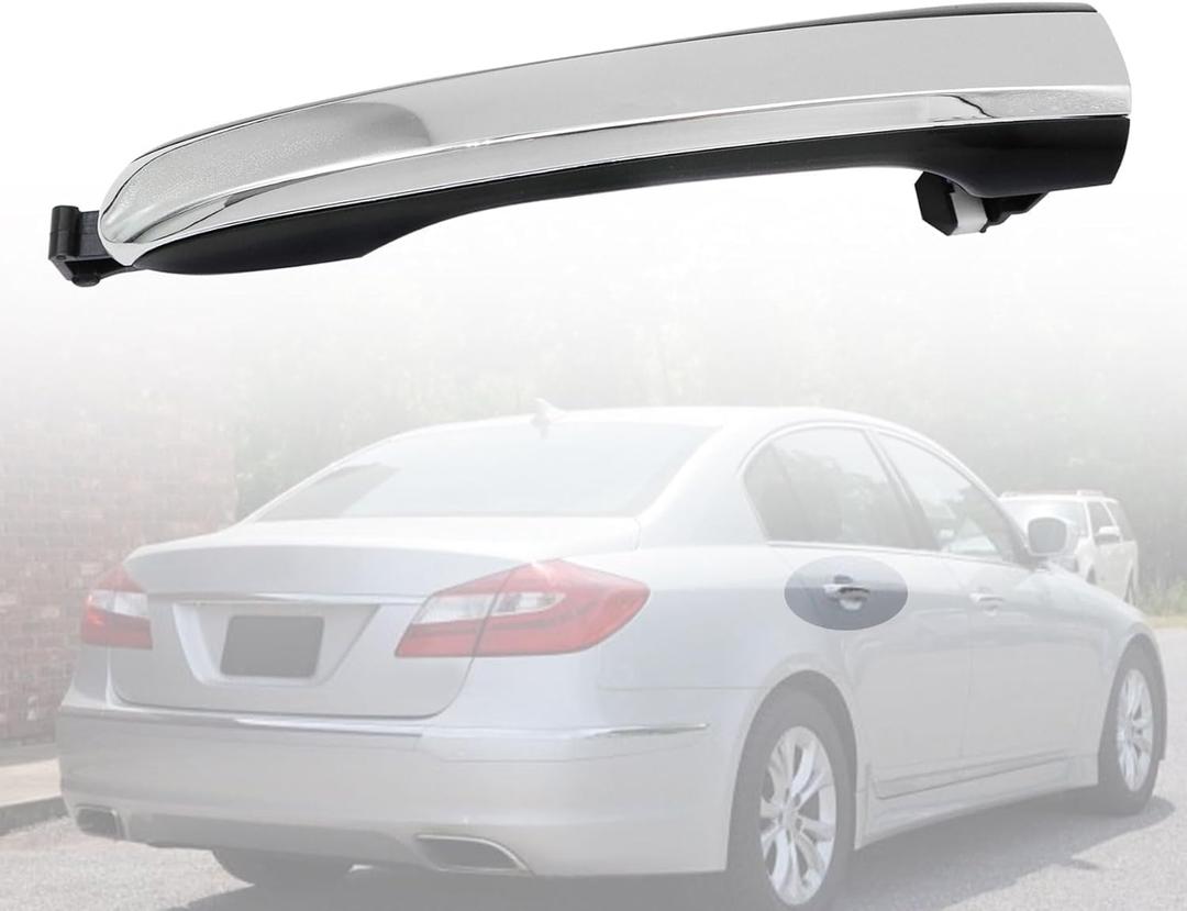 XQSMWF 826613M000 Chrome Rear Passenger Exterior Door Handle, Fit for Hyundai Genesis Sedan 2009-2014 3.8L/ 4.6L/ 5.0L, Replace 82661-3M000