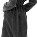 COOVA Premium Women's Plush Soft Robe  Fluffy, Warm Fleece Long Sherpa Bathrobe (Gray, XL)