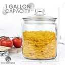 1 Gallon Glass Cookie Jar with Lid  Glass Jar with Lid - Airtight Food Storage Container for Cookies, Candy, Flour, Dog Treats  Clear Large Kitchen Jar for Pantry or Laundry Room