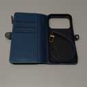 Asuwish Phone Case for iPhone 17 Pro 6.3 inch Wallet Cover with Tempered Glass Screen Protector Crossbody Wrist Strap Leather Flip Zipper Credit Card Holder Stand Cell i Phone17 i17 17Pro Women Blue