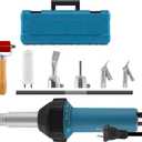 1600W 110V Hot Air Welder Heating Gun, Handheld Hot Air Torch Plastic Welding Gun for TPO PVC Vinyl Welding Kit with Welding Speed Nozzle Roller Rod Carrying Case