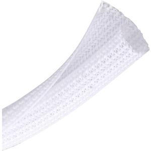 CrocSee 25ft - 1/2 inch Braided Cable Management Sleeve Cord Protector - Self-Wrapping Split Wire Loom for TV/Computer/Home Theater/Engine Bay - White (1/2"-25ft)
