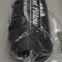 Small Cooling Memory Foam Travel Pillows for Airplanes Sleeping, Compressible Camping Pillow, Mini Adjustable Shredded Foam Bed Pillow for Medium Firm Neck Knee Lumbar Support, Ideal Car, Backpacking (S - 16 x 12 Inch, White & Light Blue)