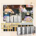 Hicarer 4 Compartments Stainless Steel Cup Dispenser with Adjustable Dividers Silver Cup and Lid Holder Lid Organizer Storage for Cabinet Kitchen Cafe Tea Shop Restaurant, Silver