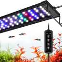 Hygger LED Aquarium Light with Timer, 30W Full Spectrum Fish Tank Plant Growth Lamp, 24 H Remote Control, Adjustable Brightness & 10 Colors, Extendable Bracket, Power-Off Memory, Fits 30-36 Inch Tank